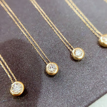 Load image into Gallery viewer, LUOWEND Yellow Gold Real Natural Diamond Pendant Necklace for Women