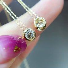 Load image into Gallery viewer, LUOWEND Yellow Gold Real Natural Diamond Pendant Necklace for Women
