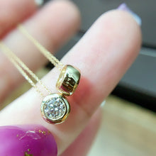 Load image into Gallery viewer, LUOWEND Yellow Gold Real Natural Diamond Pendant Necklace for Women