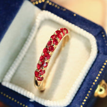 Load image into Gallery viewer, LUOWEND 18K Yellow Gold Natural Ruby Ring for Women