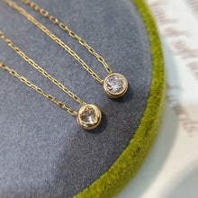 Load image into Gallery viewer, LUOWEND 18K Yellow Gold Real Natural Diamond Pendant Necklace for Women