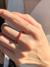 Load image into Gallery viewer, LUOWEND 18K Yellow Gold Natural Ruby Ring for Women