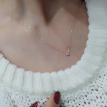 Load image into Gallery viewer, LUOWEND 18K Yellow Gold Real Natural Diamond Pendant Necklace for Women