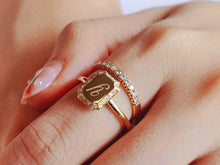 Load image into Gallery viewer, LUOWEND 18K Yellow Gold Ring for Women