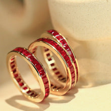 Load image into Gallery viewer, LUOWEND 18K Yellow Gold Natural Ruby Ring for Women