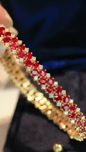 Load image into Gallery viewer, LUOWEND 18K Yellow Gold Natural Ruby Bracelet for Women