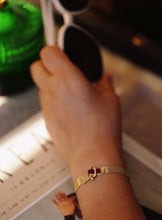 Load image into Gallery viewer, LUOWEND 18K Yellow Gold Real Natural Ruby Bracelet for Women