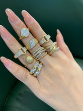 Load image into Gallery viewer, LUOWEND 18K Yellow Gold Natural Diamond Ring for Women