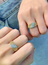 Load image into Gallery viewer, LUOWEND 18K Yellow Gold Natural Diamond Ring for Women