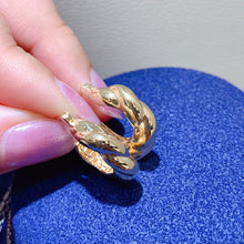 Load image into Gallery viewer, LUOWEND 18K Yellow Gold Hoop Earrings for Women