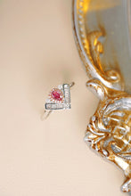Load image into Gallery viewer, LUOWEND 18K White Gold Natural Pink Diamond Ring for Women