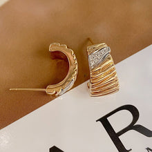 Load image into Gallery viewer, LUOWEND 18K White and Yellow Gold Drop Earrings for Women