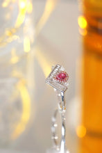 Load image into Gallery viewer, LUOWEND 18K White Gold Natural Pink Diamond Ring for Women