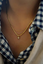 Load image into Gallery viewer, LUOWEND 18K Yellow Gold Real Natural Diamond Pendant Necklace for Women