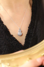 Load image into Gallery viewer, LUOWEND 18K White Gold Real Natural Diamond Necklace for Women