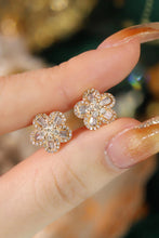 Load image into Gallery viewer, LUOWEND 18K Yellow Gold Real Natural Diamond Stud Earrings for Women