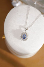 Load image into Gallery viewer, LUOWEND 18K White Gold Natural Diamond and Sapphire Necklace for Women