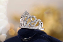 Load image into Gallery viewer, LUOWEND 18K White Gold Real Natural Diamond Ring for Women