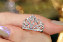 Load image into Gallery viewer, LUOWEND 18K White Gold Real Natural Diamond Ring for Women