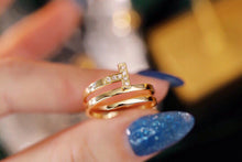 Load image into Gallery viewer, LUOWEND 18K Yellow Gold Real Natural Diamond Ring for Women