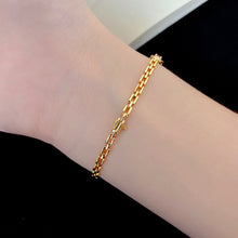 Load image into Gallery viewer, LUOWEND 18K Yellow Gold Real Natural Ruby and Diamond Gemstone Bracelet for Women