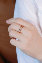 Load image into Gallery viewer, LUOWEND 18K Rose Gold Natural Diamond Ring for Women