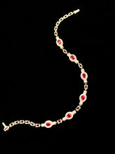 Load image into Gallery viewer, LUOWEND 18K Yellow Gold Real Natural Ruby and Diamond Gemstone Bracelet for Women