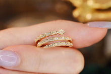 Load image into Gallery viewer, LUOWEND 18K Yellow Gold Real Natural Diamond Ring for Women