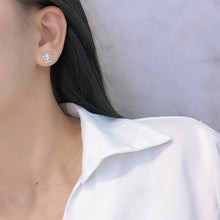 Load image into Gallery viewer, LUOWEND 18K White Gold Real Natural Diamond Stud Earrings for Women