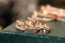 Load image into Gallery viewer, LUOWEND 18K Rose Gold Real Natural Diamond Ring for Women for Women