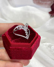 Load image into Gallery viewer, LUOWEND 18K White Gold Real Natural Diamond Ring for Women