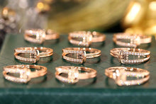 Load image into Gallery viewer, LUOWEND 18K Rose Gold Real Natural Diamond Ring for Women for Women