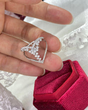 Load image into Gallery viewer, LUOWEND 18K White Gold Real Natural Diamond Ring for Women