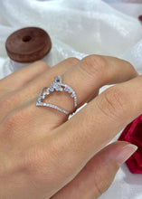 Load image into Gallery viewer, LUOWEND 18K White Gold Real Natural Diamond Ring for Women