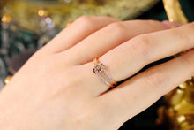 Load image into Gallery viewer, LUOWEND 18K Rose Gold Real Natural Diamond Ring for Women for Women