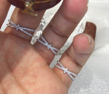 Load image into Gallery viewer, LUOWEND 18K White Gold Real Natural Diamond Ring for Women