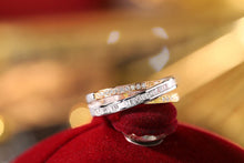 Load image into Gallery viewer, LUOWEND 18K White&Rose&Yellow Gold Real Natural Diamond Ring for Women