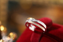 Load image into Gallery viewer, LUOWEND 18K White&Rose&Yellow Gold Real Natural Diamond Ring for Women