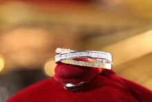 Load image into Gallery viewer, LUOWEND 18K White&Rose&Yellow Gold Real Natural Diamond Ring for Women