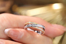 Load image into Gallery viewer, LUOWEND 18K White&Rose&Yellow Gold Real Natural Diamond Ring for Women