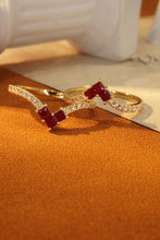 Load image into Gallery viewer, LUOWEND 18K Yellow Gold Real Natural Ruby Ring for Women