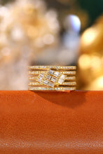 Load image into Gallery viewer, LUOWEND 18K Yellow Gold Real Natural Diamond Ring for Women