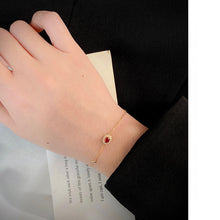 Load image into Gallery viewer, LUOWEND 18K White or Yellow Gold Real Natural Ruby and Diamond Gemstone Bracelet for Women