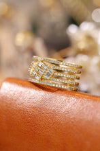 Load image into Gallery viewer, LUOWEND 18K Yellow Gold Real Natural Diamond Ring for Women