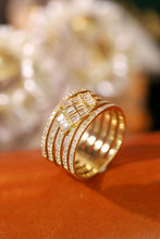 Load image into Gallery viewer, LUOWEND 18K Yellow Gold Real Natural Diamond Ring for Women