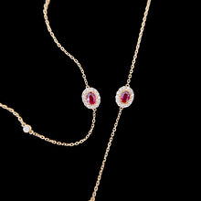 Load image into Gallery viewer, LUOWEND 18K White or Yellow Gold Real Natural Ruby and Diamond Gemstone Bracelet for Women