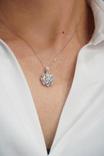 Load image into Gallery viewer, LUOWEND 18K White Gold Real Natural Diamond Necklace for Women