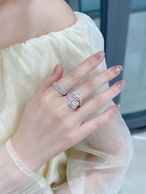 Load image into Gallery viewer, LUOWEND 18K White Gold Natural Diamond Ring for Women