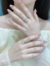 Load image into Gallery viewer, LUOWEND 18K White Gold Natural Diamond Ring for Women