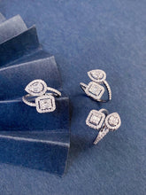 Load image into Gallery viewer, LUOWEND 18K White Gold Natural Diamond Ring for Women